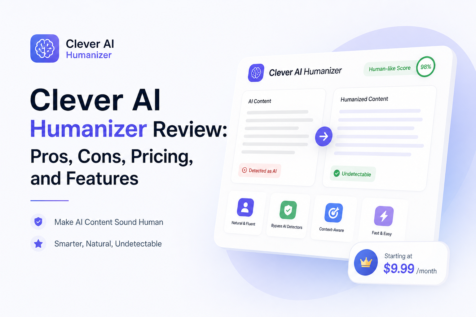 Clever AI Humanizer Review: Pros, Cons, Pricing, and Features