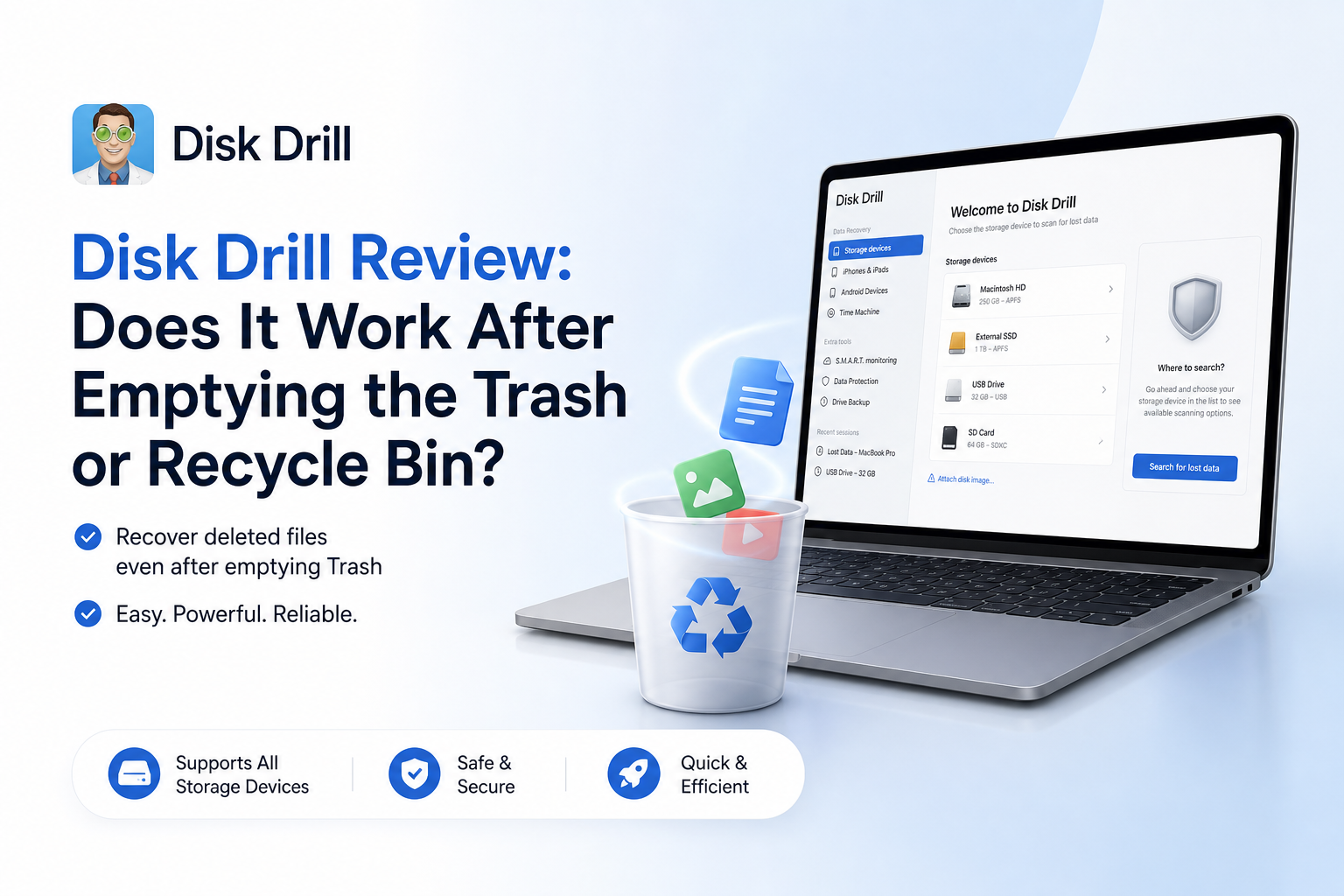 Disk Drill Review: Does It Work After Emptying the Trash or Recycle Bin?