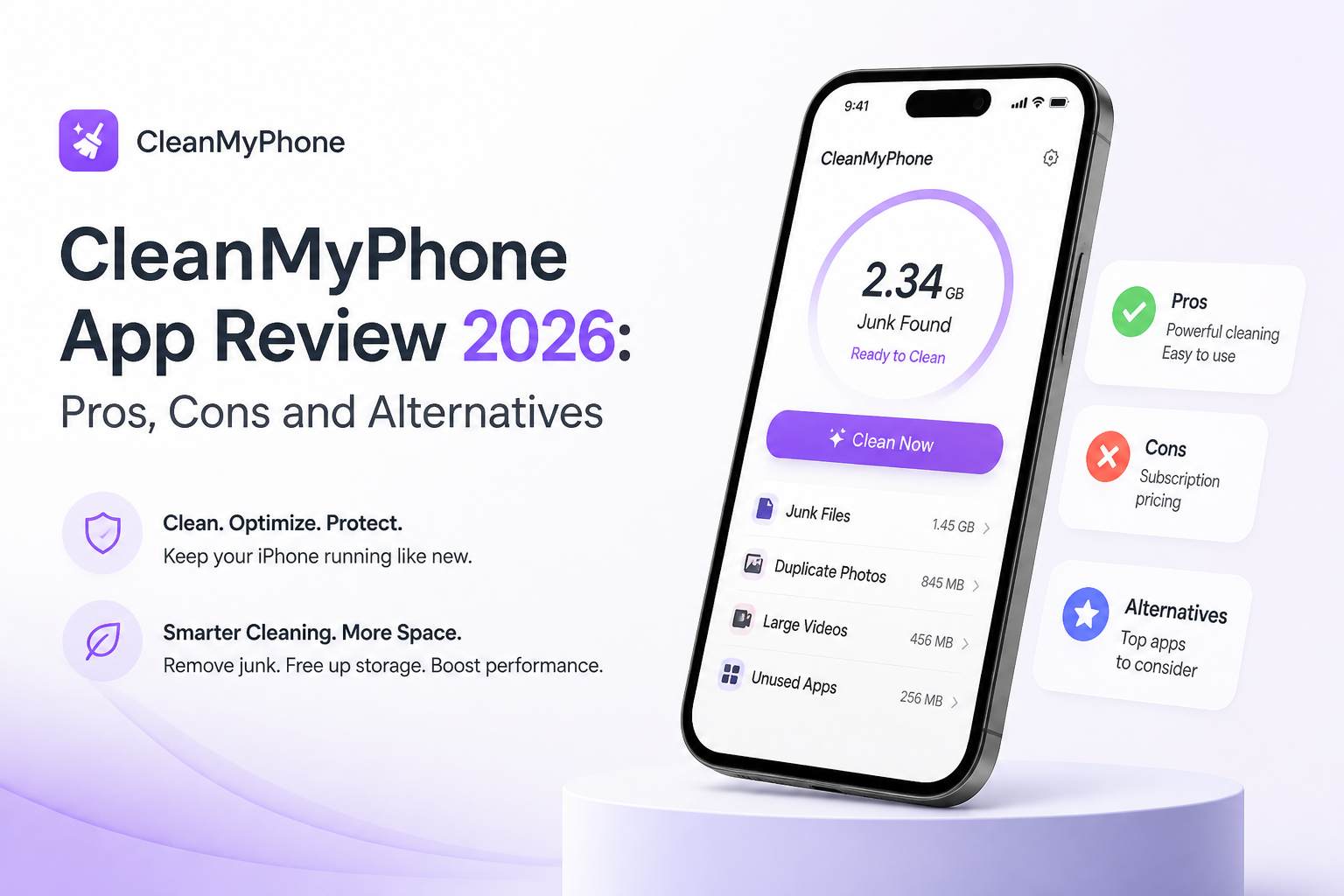 CleanMyPhone App Review 2026: Pros, Cons and Alternatives