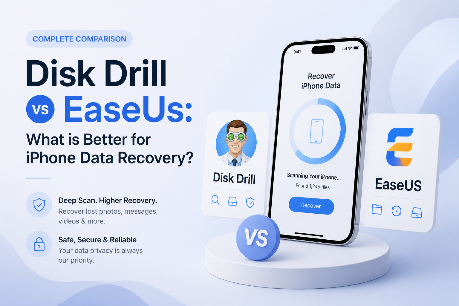 Disk Drill vs EaseUs: What is Better for iPhone Data Recovery in 2026?